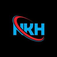 NKH logo. NKH letter. NKH letter logo design. Initials NKH logo linked with circle and uppercase monogram logo. NKH typography for technology, business and real estate brand. vector