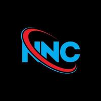 logotipo de nc. carta nnc. diseño del logotipo de la letra nnc. logotipo de iniciales nnc vinculado con círculo y logotipo de monograma en mayúsculas. tipografía nnc para tecnología, negocios y marca inmobiliaria. vector