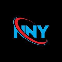 NNY logo. NNY letter. NNY letter logo design. Initials NNY logo linked with circle and uppercase monogram logo. NNY typography for technology, business and real estate brand. vector