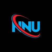 NNU logo. NNU letter. NNU letter logo design. Initials NNU logo linked with circle and uppercase monogram logo. NNU typography for technology, business and real estate brand. vector