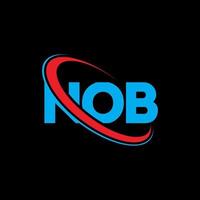 NOB logo. NOB letter. NOB letter logo design. Initials NOB logo linked with circle and uppercase monogram logo. NOB typography for technology, business and real estate brand. vector