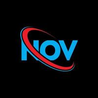 logotipo de noviembre. carta de noviembre diseño del logotipo de la letra nov. logotipo de nov iniciales vinculado con círculo y logotipo de monograma en mayúsculas. nov tipografía para tecnología, negocios y marca inmobiliaria. vector