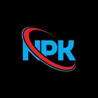 logotipo de Npk. letra npk. diseño del logotipo de la letra npk. logotipo de iniciales npk vinculado con círculo y logotipo de monograma en mayúsculas. tipografía npk para tecnología, negocios y marca inmobiliaria. vector