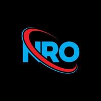 NRO logo. NRO letter. NRO letter logo design. Initials NRO logo linked with circle and uppercase monogram logo. NRO typography for technology, business and real estate brand. vector