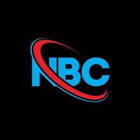 logotipo de la nbc. carta nbc. diseño del logotipo de la letra nbc. logotipo de las iniciales nbc vinculado con el círculo y el logotipo del monograma en mayúsculas. tipografía nbc para tecnología, negocios y marca inmobiliaria. vector