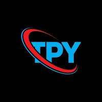 logotipo de tpy. escriba la letra. diseño de logotipo de letra tpy. logotipo de iniciales tpy vinculado con círculo y logotipo de monograma en mayúsculas. tipografía tpy para tecnología, negocios y marca inmobiliaria. vector