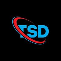 TSD logo. TSD letter. TSD letter logo design. Initials TSD logo linked with circle and uppercase monogram logo. TSD typography for technology, business and real estate brand. vector