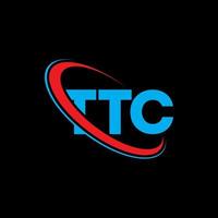 logotipo de ttc. carta ttc. diseño del logotipo de la letra ttc. logotipo de iniciales ttc vinculado con círculo y logotipo de monograma en mayúsculas. tipografía ttc para tecnología, negocios y marca inmobiliaria. vector