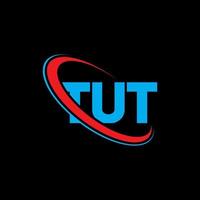 TUT logo. TUT letter. TUT letter logo design. Initials TUT logo linked with circle and uppercase monogram logo. TUT typography for technology, business and real estate brand. vector