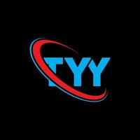 TYY logo. TYY letter. TYY letter logo design. Initials TYY logo linked with circle and uppercase monogram logo. TYY typography for technology, business and real estate brand. vector