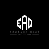 EAQ letter logo design with polygon shape. EAQ polygon and cube shape logo design. EAQ hexagon vector logo template white and black colors. EAQ monogram, business and real estate logo.