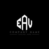 EAV letter logo design with polygon shape. EAV polygon and cube shape logo design. EAV hexagon vector logo template white and black colors. EAV monogram, business and real estate logo.