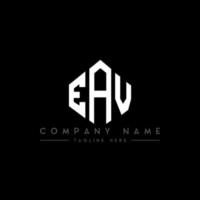 EAV letter logo design with polygon shape. EAV polygon and cube shape logo design. EAV hexagon vector logo template white and black colors. EAV monogram, business and real estate logo.