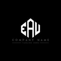 EAU letter logo design with polygon shape. EAU polygon and cube shape logo design. EAU hexagon vector logo template white and black colors. EAU monogram, business and real estate logo.