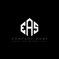 diseño de logotipo de letra eas con forma de polígono. diseño de logotipo en forma de cubo y polígono eas. Eas hexágono vector logo plantilla colores blanco y negro. monograma eas, logotipo comercial e inmobiliario.