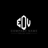 EQV letter logo design with polygon shape. EQV polygon and cube shape logo design. EQV hexagon vector logo template white and black colors. EQV monogram, business and real estate logo.