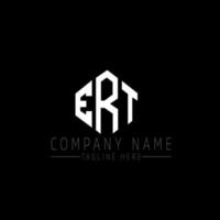 ERT letter logo design with polygon shape. ERT polygon and cube shape logo design. ERT hexagon vector logo template white and black colors. ERT monogram, business and real estate logo.