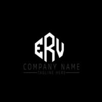 ERV letter logo design with polygon shape. ERV polygon and cube shape logo design. ERV hexagon vector logo template white and black colors. ERV monogram, business and real estate logo.