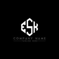 diseño de logotipo de letra esk con forma de polígono. esk polígono y diseño de logotipo en forma de cubo. esk hexagon vector logo plantilla colores blanco y negro. monograma esk, logotipo comercial e inmobiliario.