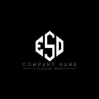 ESO letter logo design with polygon shape. ESO polygon and cube shape logo design. ESO hexagon vector logo template white and black colors. ESO monogram, business and real estate logo.