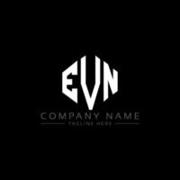 EVN letter logo design with polygon shape. EVN polygon and cube shape logo design. EVN hexagon vector logo template white and black colors. EVN monogram, business and real estate logo.