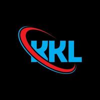 logotipo de kkl. letra kkl. diseño del logotipo de la letra kkl. logotipo de las iniciales kkl vinculado con un círculo y un logotipo de monograma en mayúsculas. Tipografía kkl para tecnología, negocios y marca inmobiliaria. vector