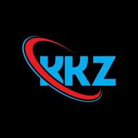 KKZ logo. KKZ letter. KKZ letter logo design. Initials KKZ logo linked with circle and uppercase monogram logo. KKZ typography for technology, business and real estate brand. vector