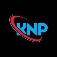 logotipo de knp. letra knp. diseño del logotipo de la letra knp. Logotipo de las iniciales knp vinculado con un círculo y un logotipo de monograma en mayúsculas. tipografía knp para tecnología, negocios y marca inmobiliaria. vector