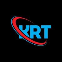 logotipo de krt. carta krt. diseño del logotipo de la letra krt. logotipo de krt de iniciales vinculado con círculo y logotipo de monograma en mayúsculas. tipografía krt para tecnología, negocios y marca inmobiliaria. vector