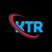KTR logo. KTR letter. KTR letter logo design. Initials KTR logo linked with circle and uppercase monogram logo. KTR typography for technology, business and real estate brand. vector