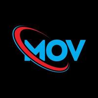 logotipo de movimiento. letra mov. diseño de logotipo de letra mov. logotipo de mov de iniciales vinculado con círculo y logotipo de monograma en mayúsculas. tipografía mov para tecnología, negocios y marca inmobiliaria. vector