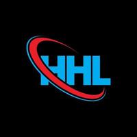 logotipo de hhl. hhl carta. diseño del logotipo de la letra hhl. logotipo de las iniciales hhl vinculado con un círculo y un logotipo de monograma en mayúsculas. tipografía hhl para tecnología, negocios y marca inmobiliaria. vector