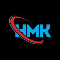 HMK logo. HMK letter. HMK letter logo design. Initials HMK logo linked with circle and uppercase monogram logo. HMK typography for technology, business and real estate brand. vector