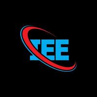 logotipo de iee. es decir carta. diseño del logotipo de la letra iee. logotipo de las iniciales iee vinculado con un círculo y un logotipo de monograma en mayúsculas. tipografía iee para tecnología, negocios y marca inmobiliaria. vector