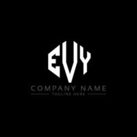 diseño de logotipo de letra evy con forma de polígono. Diseño de logotipo en forma de polígono y cubo. evy hexágono vector logo plantilla colores blanco y negro. evy monograma, logotipo empresarial y inmobiliario.