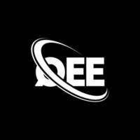 QEE logo. QEE letter. QEE letter logo design. Initials QEE logo linked with circle and uppercase monogram logo. QEE typography for technology, business and real estate brand. vector