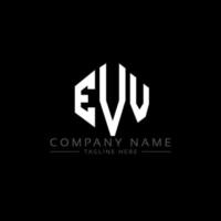 EVV letter logo design with polygon shape. EVV polygon and cube shape logo design. EVV hexagon vector logo template white and black colors. EVV monogram, business and real estate logo.