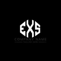 EXS letter logo design with polygon shape. EXS polygon and cube shape logo design. EXS hexagon vector logo template white and black colors. EXS monogram, business and real estate logo.