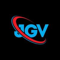 JGV logo. JGV letter. JGV letter logo design. Initials JGV logo linked with circle and uppercase monogram logo. JGV typography for technology, business and real estate brand. vector