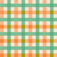 Orange Green Plaid, checkered, tartan seamless pattern. Paper, cloth, fabric, cloth, dress, napkin, cover, bed printing, gift, present or wrap. Halloween, spring, fall, harvest concept, background. vector