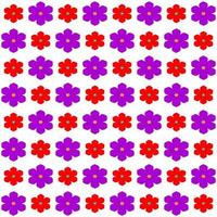 patrón floral simple abstracto sin costuras. color violeta y rojo sobre fondo blanco. papel, tela, tela, tela, vestido, servilleta, cubierta, cama, impresión o envoltura. vector