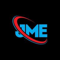 logotipo de jme. jme carta. diseño del logotipo de la letra jme. logotipo de jme iniciales vinculado con círculo y logotipo de monograma en mayúsculas. tipografía jme para tecnología, negocios y marca inmobiliaria. vector