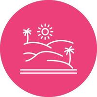 Desert Line Circle Background Icon vector