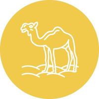 Camel Line Circle Background Icon vector