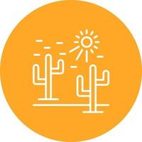 Desert Heat Line Circle Background Icon vector