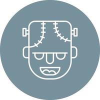 Frankenstein Line Circle Background Icon vector