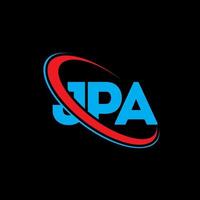 JPA logo. JPA letter. JPA letter logo design. Initials JPA logo linked with circle and uppercase monogram logo. JPA typography for technology, business and real estate brand. vector
