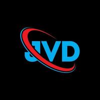 JVD logo. JVD letter. JVD letter logo design. Initials JVD logo linked with circle and uppercase monogram logo. JVD typography for technology, business and real estate brand. vector