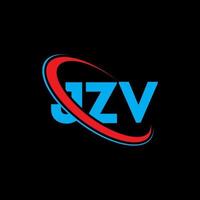 logotipo jzv. carta jzv. diseño del logotipo de la letra jzv. logotipo de jzv iniciales vinculado con círculo y logotipo de monograma en mayúsculas. tipografía jzv para tecnología, negocios y marca inmobiliaria. vector