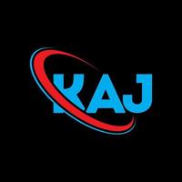 KAJ logo. KAJ letter. KAJ letter logo design. Initials KAJ logo linked with circle and uppercase monogram logo. KAJ typography for technology, business and real estate brand. vector